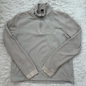 Bogner Men’s 1/4 Zip Mock Neck Pullover Sweater Long Sleeve White Size Large